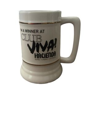 Club Viva White Ceramic Beer Stein